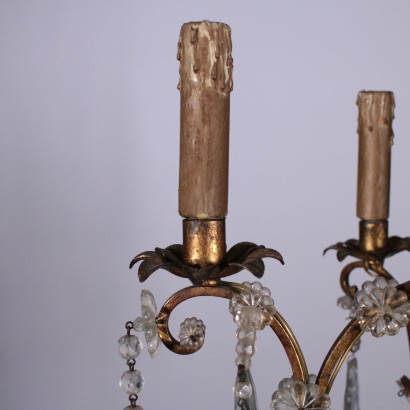Iron and Glass Chandelier Italy 20th Century