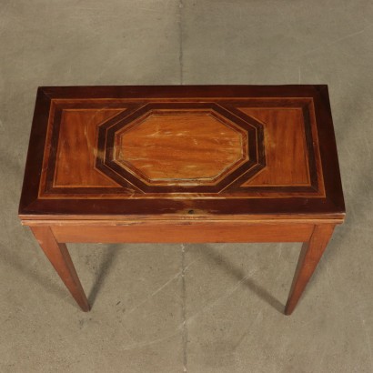 Table de Jeu Néoclassique Erable Bois de Rose Acajou Noyer Italie '700