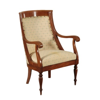 Restoration Mahogany Armchair France 19th Century