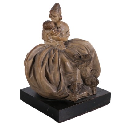 Mother with Child Sculpture by Guido Cacciapuoti Italy 20th Century