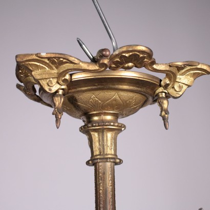 Lustre Bronze forgé Cristal Vingt -quatre points lumières Italie '900