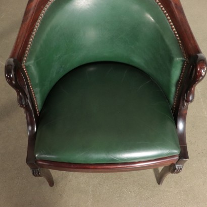 Empire Style Desk and Armchair Mahogany Italy 20th Century