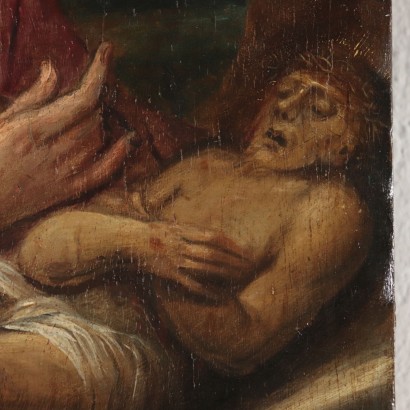 Saint Carlo Borromeo en adoration du Christ mort Huile sur Panneau'500