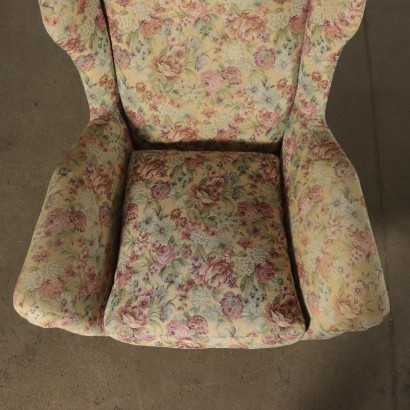 Paire de Fauteuils Ressorts Plume Tissu Italie Années 50