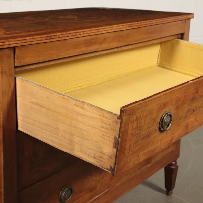 Inlaid Dresser Walnut, Cherry and Marple Piacenza, Italy 18th Century