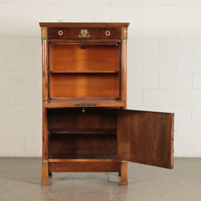 Secretaire Walnut and Marble Late 19th Century