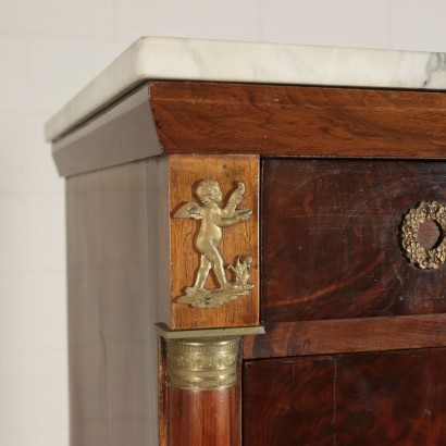 Secretaire Walnut and Marble Late 19th Century