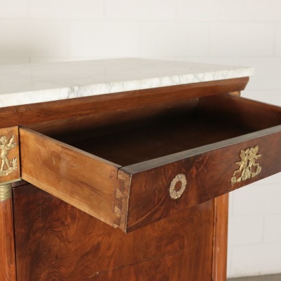 Secretaire Walnut and Marble Late 19th Century