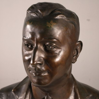 Male Bust Emilio Agnati (1876-1937) Bronze Italy 20th Century