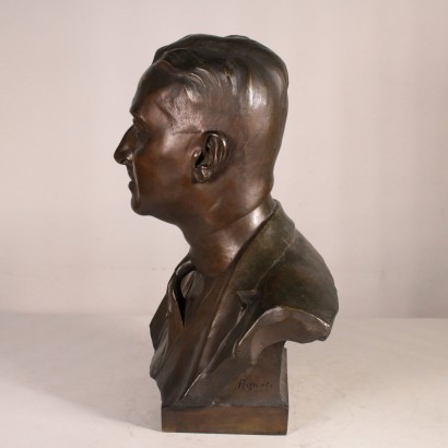 Male Bust Emilio Agnati (1876-1937) Bronze Italy 20th Century