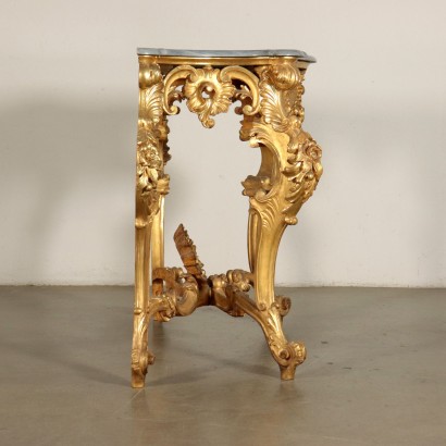 Console with Mirror Gilded Wood 19th Century