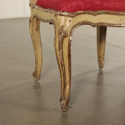 Pair of Louis XV Chairs Lacquered Wood Italy 18th Century