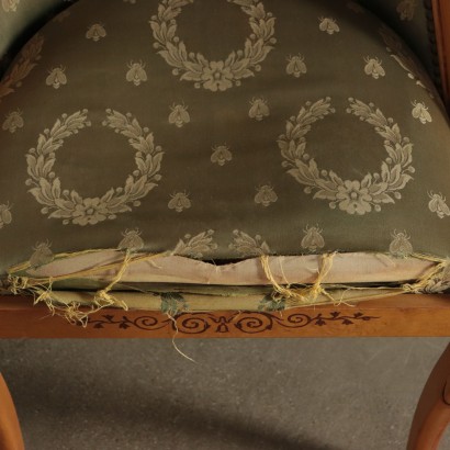 Group of Four Gondola Chairs Maple and Mahogany 19th Century