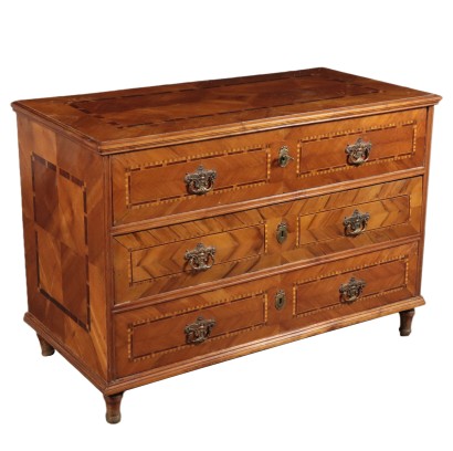 Chest of Drawers Maple Carob Cherry Various Essence Italy 18th Century