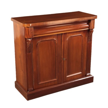 Small Cupboard with Two Doors Mahogany Late 19th-Early 20th Century