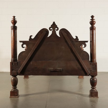 Queen Size Bed Walnut Italy 19th-20th Century
