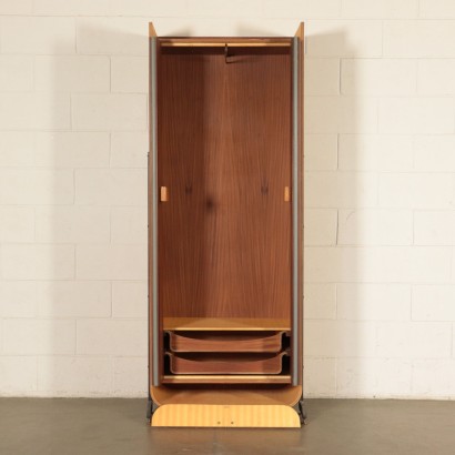 Armoire Bois courbé Métal Laiton Fabriqué en Italie Années 60