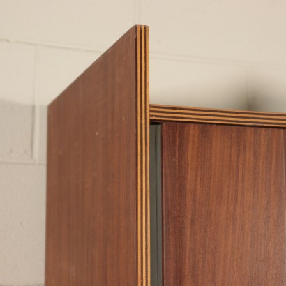 Wall Cabinet Wood Metal and Brass 1960s italian Prodution