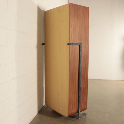 Armoire Bois courbé Métal Laiton Fabriqué en Italie Années 60