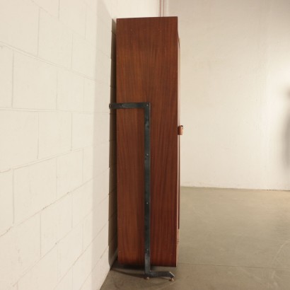 Armoire Bois courbé Métal Laiton Fabriqué en Italie Années 60