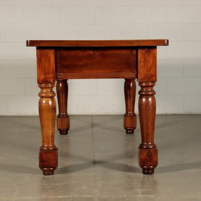 Table with Turned Legs Walnut Italy 19th Century