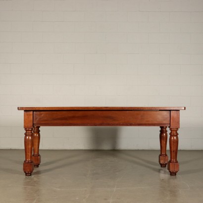 Table with Turned Legs Walnut Italy 19th Century