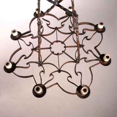 Chandelier Wrought Iron 19th Century