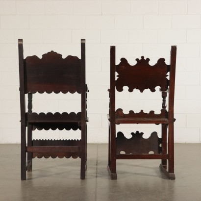 Pair of Thrones Walnut Italy 18th Century