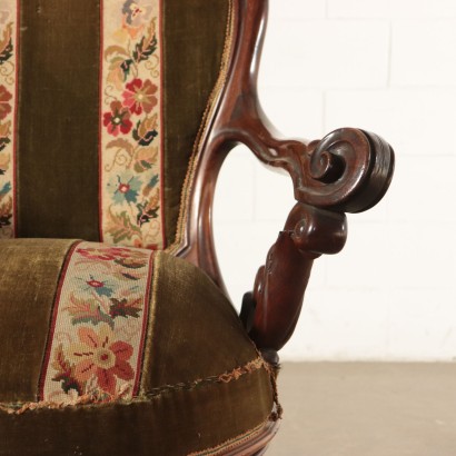 Louis Philippe Swivel Armchair Walnut Italy 19th Century