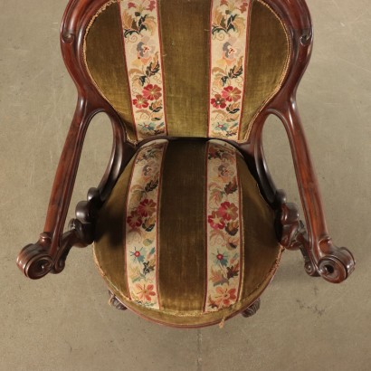 Louis Philippe Swivel Armchair Walnut Italy 19th Century