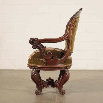 Louis Philippe Swivel Armchair Walnut Italy 19th Century