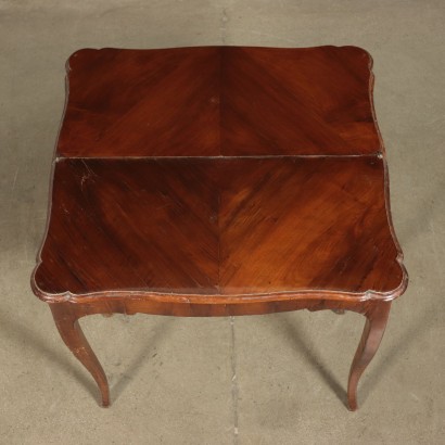 Small Folding Game Table Walnut Slub Italy 18th Century