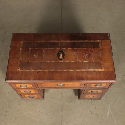Inlaid Desk Cherry Walnut Olive Various Wood Essences Italy19th Cent.