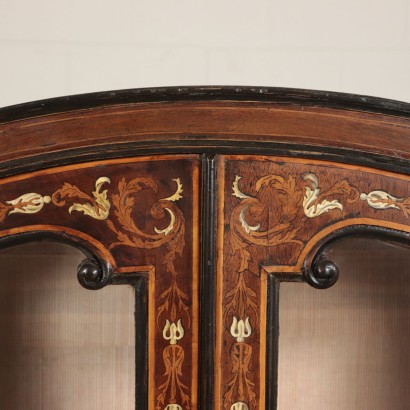 Inlaid Showcase Maple Various Essences Mahogany Ivory Italy 1800