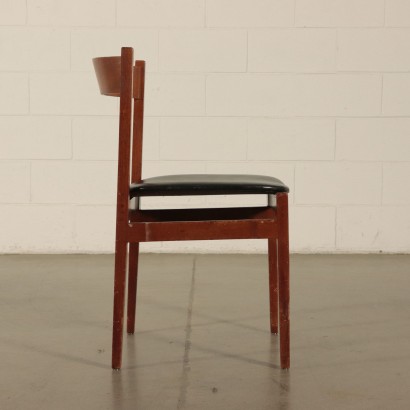 Chairs Teak Foam and leatherette 1960s Italian Prodution