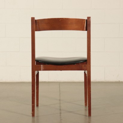 Chairs Teak Foam and leatherette 1960s Italian Prodution