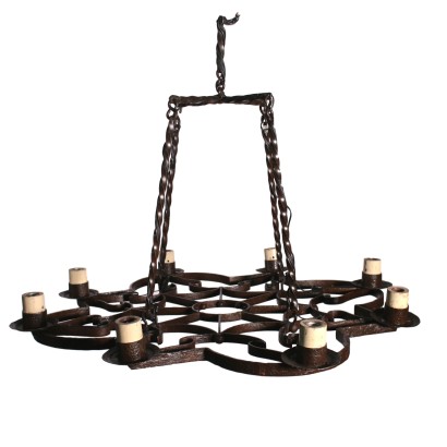 Chandelier Wrought Iron 19th Century