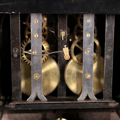 Horloge de Table Bois Métal émaillé L.Bailly France '800