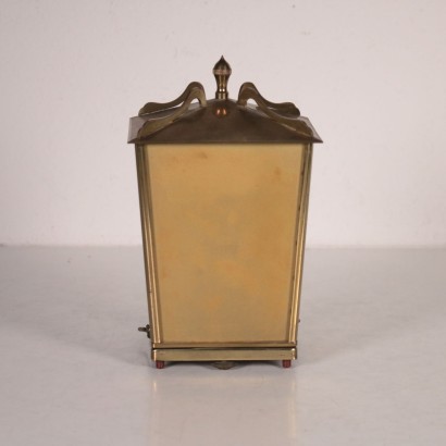 Table Clock Auug.Schatz and Sohn Brass and Glass Germany 1950s