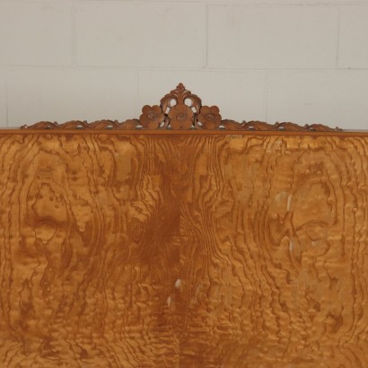 Queen Size Bed Burl Veneer Italy 1950s