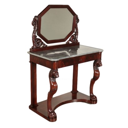 Genoese Console with Mirror Mahogany Italy 19th Century