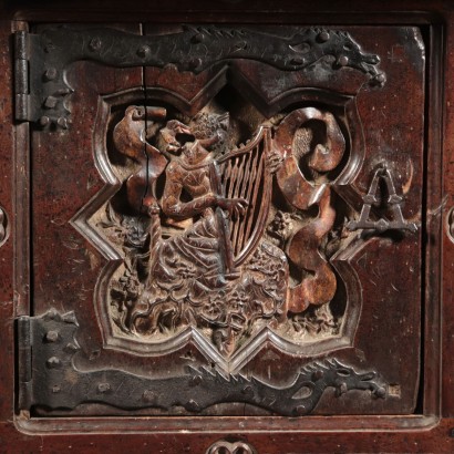 Neogothic Stipo Sideboard, Walnut, Italy 19th Century