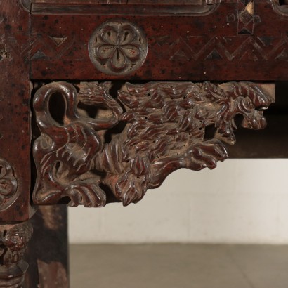 Neogothic Stipo Sideboard, Walnut, Italy 19th Century