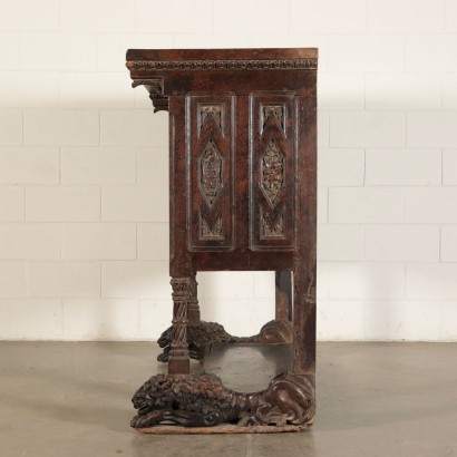 Neogothic Stipo Sideboard, Walnut, Italy 19th Century