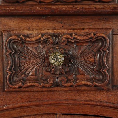 Two-Pieces Cup Board Walnut and Sessile Oak France 20th Century