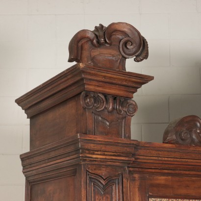 Two-Bodies Bookcase, Walnut, Italy 20th Century