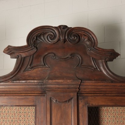 Two-Bodies Bookcase, Walnut, Italy 20th Century