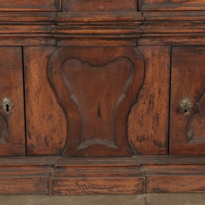 Two-Bodies Bookcase, Walnut, Italy 20th Century