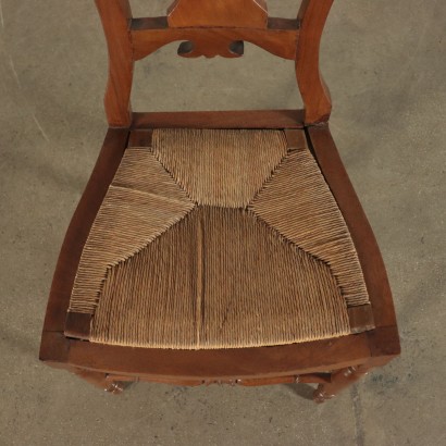 Group of 6 Biedermeier Chairs Walnut Austria 19th Century