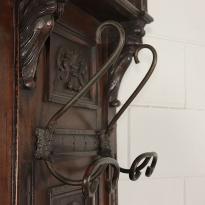 Coat Hanger with Mirror Walnut Italy 20th Century